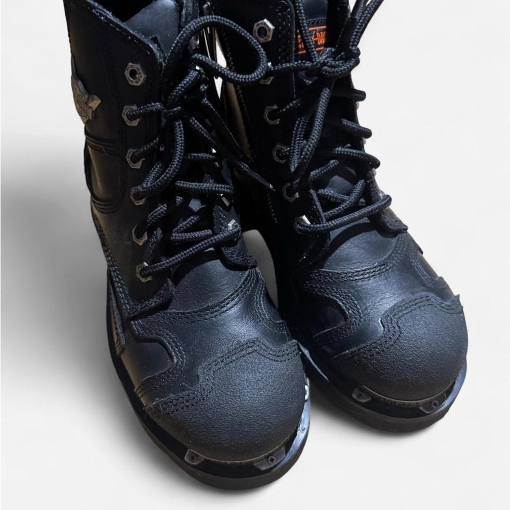 Black leather Harley Davidson  Boots